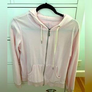Betsy Johnson - Pink Velour Zip Up Hoodie -Size Medium